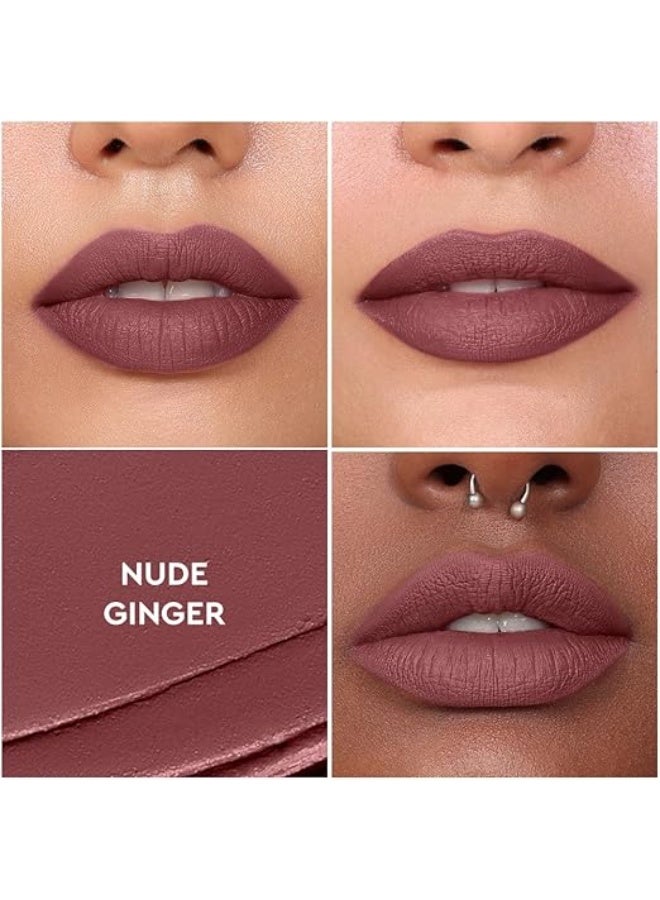 Kiro Non-Stop Airy Matte Liquid Lipstick - Nude Ginger, 5ml | Super-Pigmented, Long-Lasting, hydrating | Waterproof, Smudge-Proof, Lightweight | Infused with Avocado & Apricot Oil - Image 3